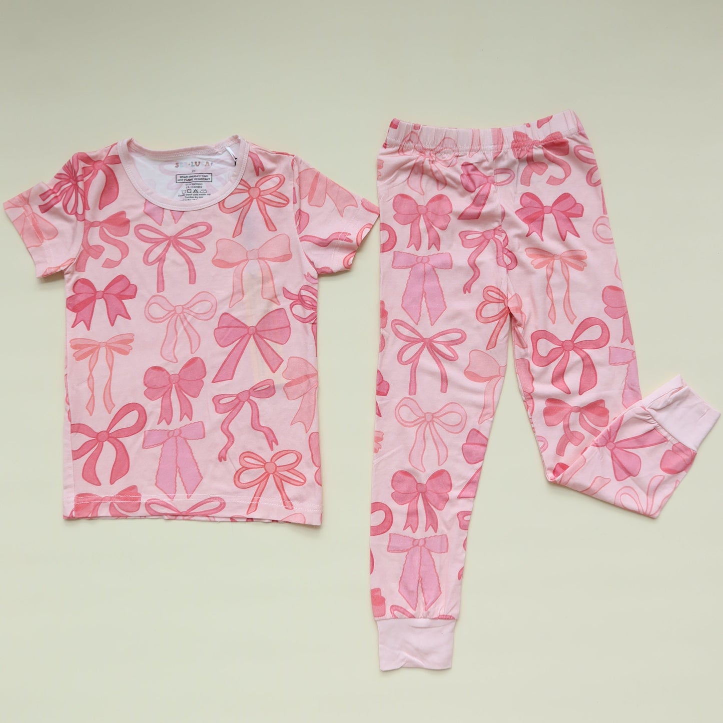 Pink Bows Bamboo Pajamas