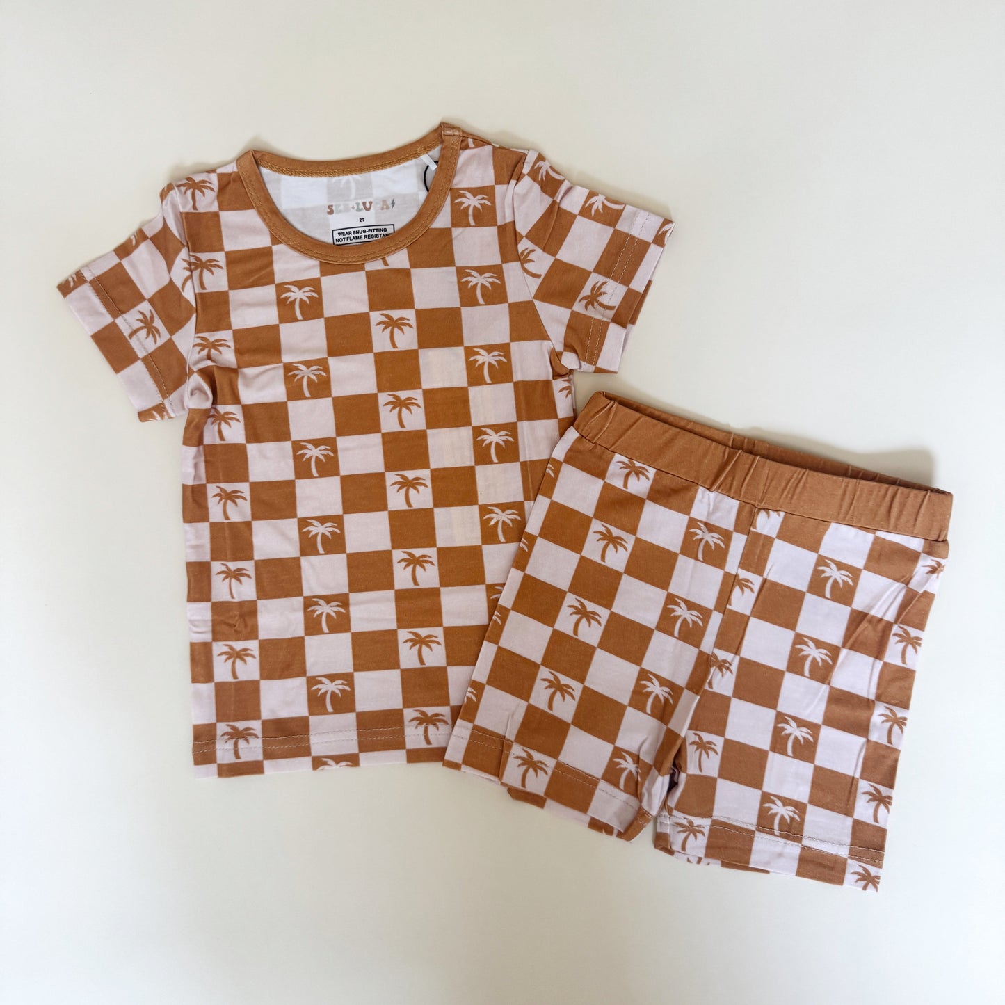 Tan Palms Bamboo Pajamas